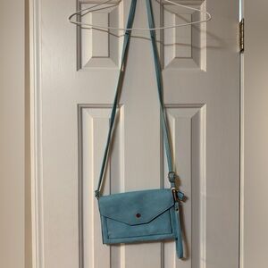 Blue Crossbody Envelope Bag - Casual Shoulder Purse